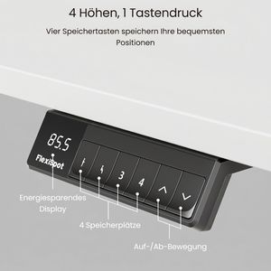 Produktbild für Schreibtisch FlexiSpot E5S, weiß / grau