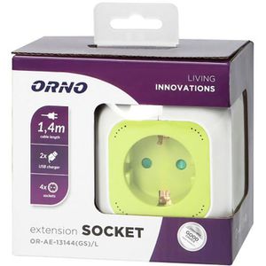 Produktbild für Steckdosenwürfel Orno OR-AE-13144, grün