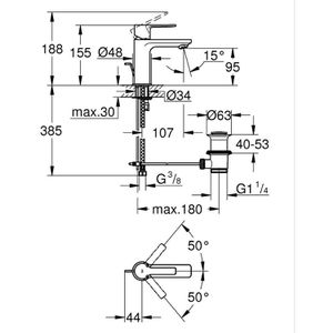 Produktbild für Waschtischarmatur GROHE Lineare XS-Size, 32109001, verchromt