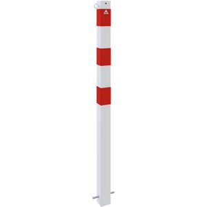 Produktbild für Absperrpfosten Schake 470B/1, 1 Öse, rot/weiß, aus Metall