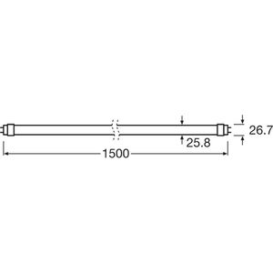 Produktbild für LED-Röhre LEDVANCE Value, T8 / G13, 150 cm