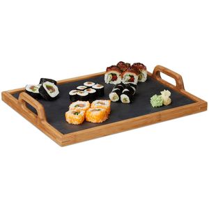 Serviertablett Relaxdays 10020957 eckig, 40,5x32cm