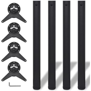 Produktbild für Tischbein vidaXL 242139, schwarz aus Metall