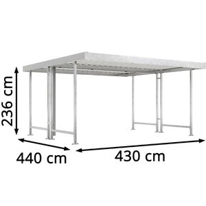 Produktbild für Fahrradunterstand WSM Leipzig L44, silber, aus Metall