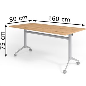Produktbild für Klapptisch Hammerbacher KF16, aus Holz, auf Rollen