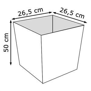 Prosperplast Übertopf Urbi Square Beton Kunststoff,beton AG quadratisch, 26,5 50 26,5 x Böttcher Effect, – cm, x