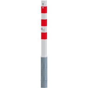 Produktbild für Absperrpfosten Schake 470FZB+1, 1 Öse, rot/weiß, aus Metall