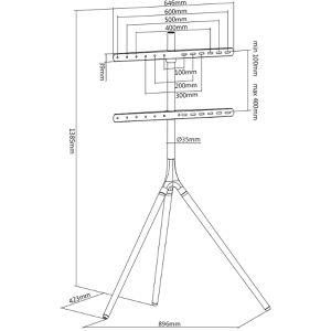 Produktbild für TV-Ständer myWall HT22L, Nussbaum/schwarz, Metall &amp; Holz