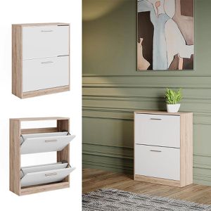 Produktbild für Schuhschrank Vicco Gizmo, sonoma eiche / weiß