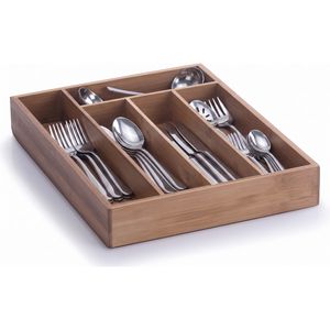 Produktbild für Besteckkasten Zeller 25269, braun, aus Bambus