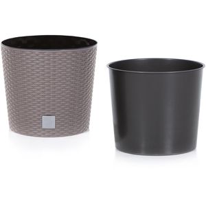 Produktbild für Übertopf Prosperplast Rato Round, beige, Ø 20 x 19 cm