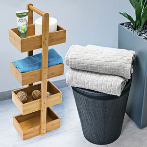 Produktbild für Badregal Relaxdays 10019021, aus Bambus, braun