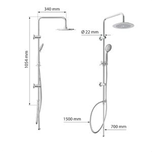 Produktbild für Duschsystem EISL Duschset zum Kleben, verchromt