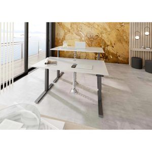 Produktbild für Schreibtisch Hammerbacher XDKB 16, lichtgrau / graphit