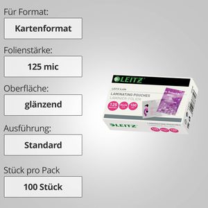 Produktbild für Laminierfolien Leitz 33810 iLAM, 54 x 86 mm