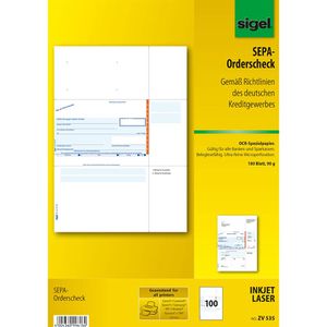 Produktbild für Bankformulare Sigel ZV535, SEPA-Orderscheck