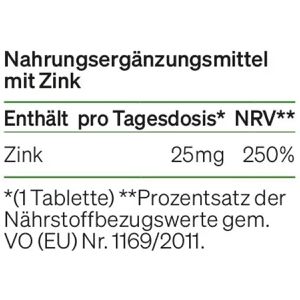 Produktbild für Zink natural-elements 365 Tabletten