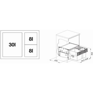 Produktbild für Einbaumülleimer BLANCO Select II XL 60/3, 526205