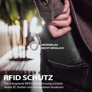Produktbild für Portemonnaie Vebon Note, schwarz, aus Echt Leder
