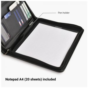 Produktbild für Schreibmappe DESQ 3680 Business Classy, schwarz, Kunstleder