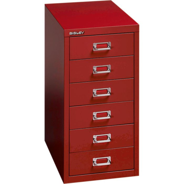 Bisley Schubladenschrank MultiDrawer, L296, aus Metall, A4, rot, 6