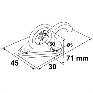 Produktbild für Planenhaken ProPlus 342157S, Hakenplatte mit Öse