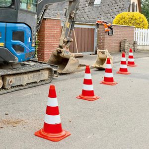 Produktbild für Leitkegel Moravia Morion EU, rot/weiß, Höhe 75cm