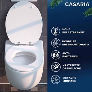 Produktbild für WC-Sitz CASARIA Toilettendeckel 108583, oval, aus Holz