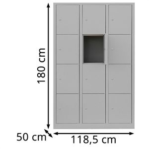 Produktbild für Schließfachschrank Lüllmann 523430, lichtgrau
