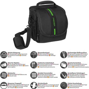 Produktbild für Kameratasche Pedea ESSEX Gr. M, aus Polyester, schwarz &amp; grün