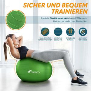 Produktbild für Gymnastikball Tresko Anti-Burst, mit Luftpumpe