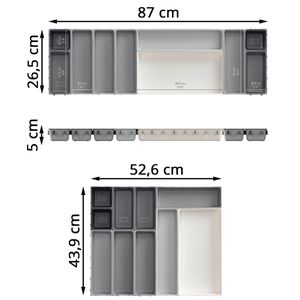 Produktbild für Besteckkasten JosephJoseph Blox, grau / weiß, Kunststoff