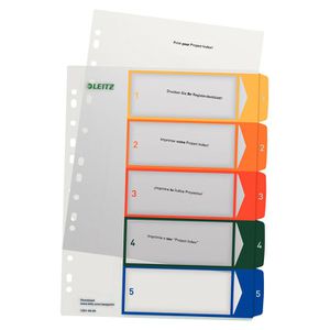 Produktbild für Register Leitz 1291-00-00, A4 Überbreite, 1-5