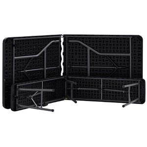 Produktbild für Bierzeltgarnitur Arebos schwarz, Rattanoptik