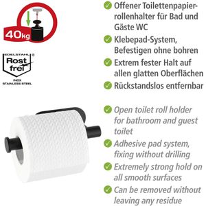 Produktbild für Toilettenpapierhalter Wenko Orea Black, schwarz