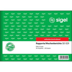 Produktbild für Rapportbuch Sigel SD029, Wochenbericht, A5 quer