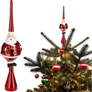 Produktbild für Christbaumspitze BRUBAKER 34900, Dicker Santa, glänzend, rot
