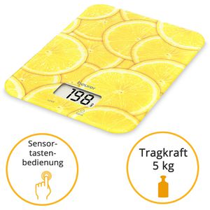 Produktbild für Küchenwaage Beurer KS 19 Lemon, mit Tara-Funktion, Teilung 1 g