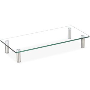 Monitorständer Relaxdays 10027843-535, Glas/Metall