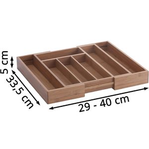 Produktbild für Besteckkasten Zeller 25322, braun, aus Bambus
