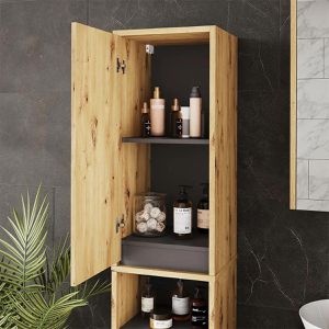 Produktbild für Bad-Hängeschrank Vicco Viola, artisan eiche