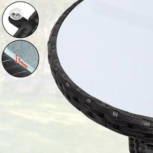 Produktbild für Gartentisch CASARIA 105691, schwarz, UV-beständig, rund