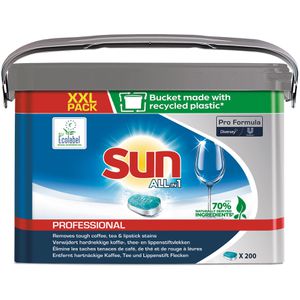 Sun Spülmaschinentabs Pro Formula All in 1, 101109062, Hydrofilm, Geschirr-Reiniger, 200 Tabs , 200 Stück