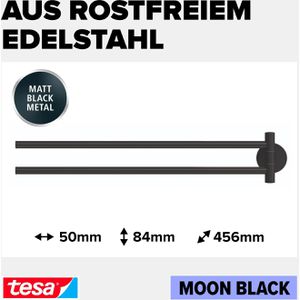 Produktbild für Handtuchhalter Tesa Moon Black 40562, schwarz