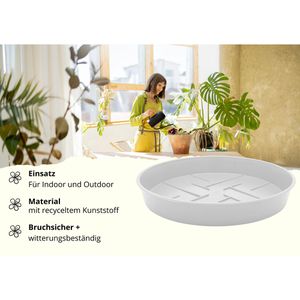 Produktbild für Blumentopf-Untersetzer Plastard Milano, weiß, Ø 37 cm