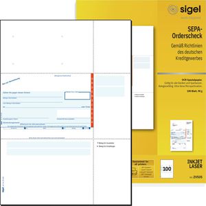Produktbild für Bankformulare Sigel ZV535, SEPA-Orderscheck