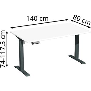 Produktbild für Schreibtisch Geramöbel Elevate Home, weiß / anthrazit