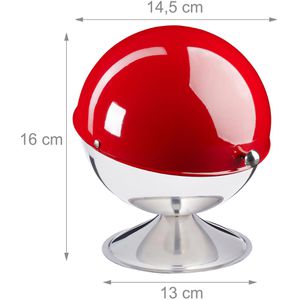 Produktbild für Zuckerdose Relaxdays 10030868 Zuckerkugel, silber / rot