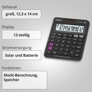 Produktbild für Taschenrechner Casio MJ 120D Plus, MwSt-Berechnung