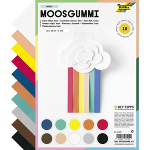 Folia Moosgummi 231009, 20 x 29 cm, 10 Farben sortiert, 2 mm stark, 10 Blatt  – Böttcher AG